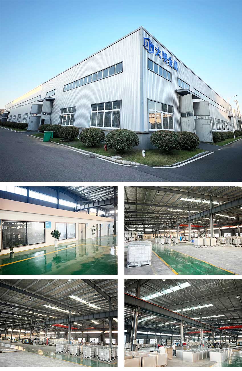 Factory exterior and workshop photographs in the original company collage