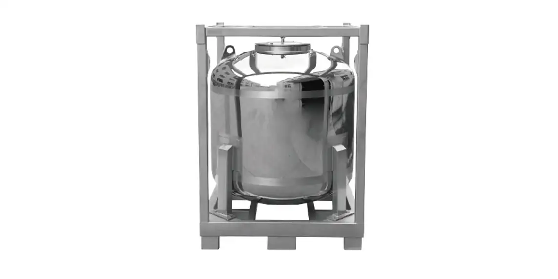 Stainless steel container shown on the electrolyte tank page