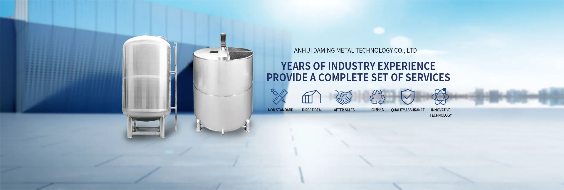 Stainless steel equipment with the original experience caption