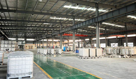 Steel container production area inside the factory