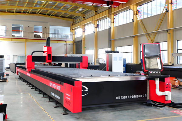 Laser cutting machine inside the production workshop