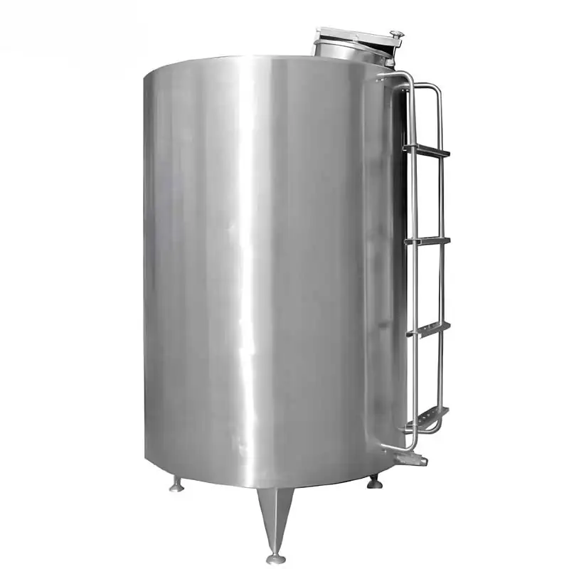 Vertical cylindrical storage vessel with an external ladder
